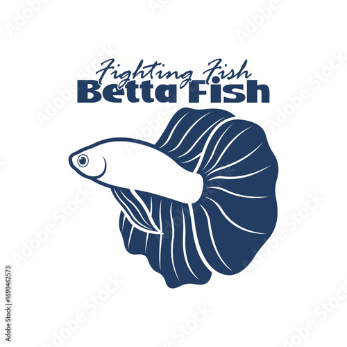 Beta fish logo vector design. Fish animal aquatic logo beta fish design illustration
