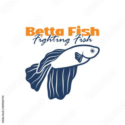 Beta fish logo vector design. Fish animal aquatic logo beta fish design illustration