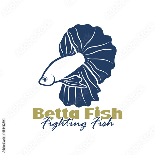 Beta fish logo vector design. Fish animal aquatic logo beta fish design illustration
