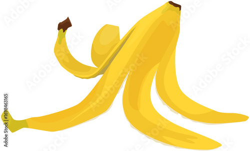 Banana Peel Vector Illustration – Funny Fruit Skin Clipart
A vector illustration of a banana peel with a classic open shape. Ideal for humorous designs, warning signs, fruit graphics.