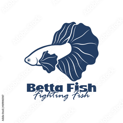 Beta fish logo vector design. Fish animal aquatic logo beta fish design illustration