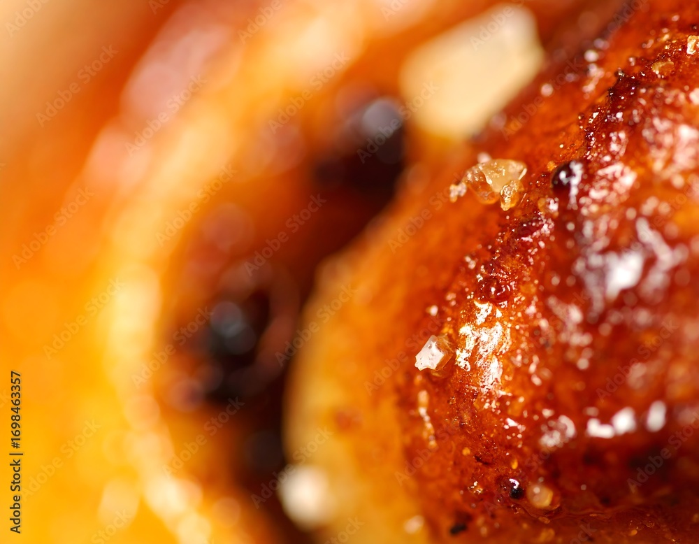 Macro Shot of Glazed Pastry with Sprinkled Sugar and Black Currants Macro Shot of Glazed Pastry with Sprinkled Sugar and Black Currants