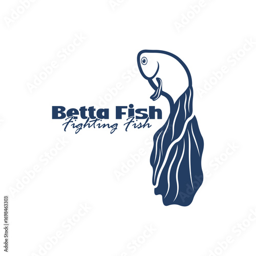 Beta fish logo vector design. Fish animal aquatic logo beta fish design illustration