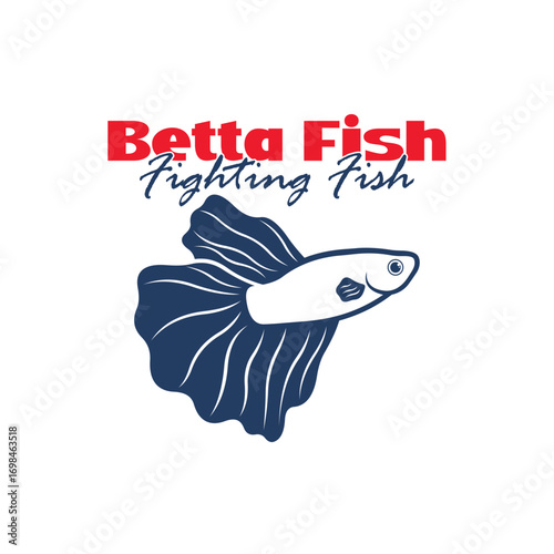Beta fish logo vector design. Fish animal aquatic logo beta fish design illustration