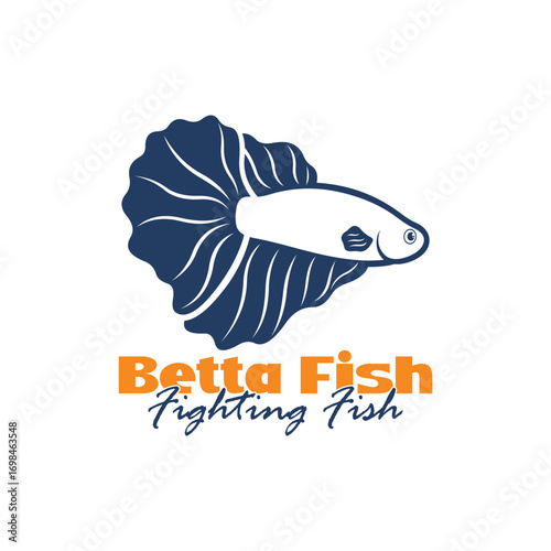 Beta fish logo vector design. Fish animal aquatic logo beta fish design illustration