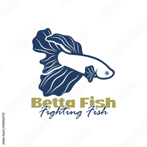 Beta fish logo vector design. Fish animal aquatic logo beta fish design illustration