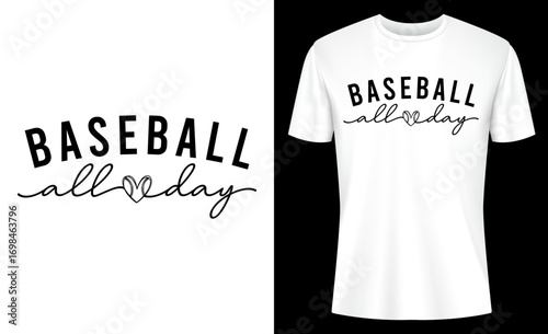 Baseball All Day T-shirt Design