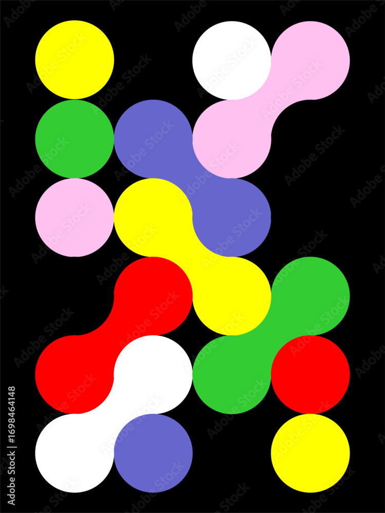 Fototapeta premium Abstract interlocking shapes composition