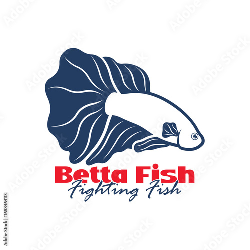 Beta fish logo vector design. Fish animal aquatic logo beta fish design illustration