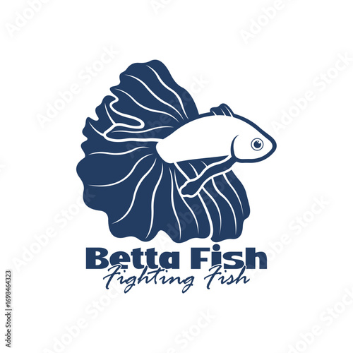 Beta fish logo vector design. Fish animal aquatic logo beta fish design illustration