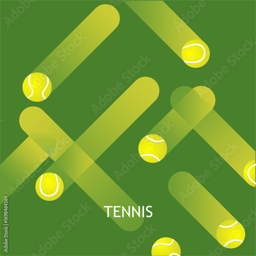 Tennis ball motion on green court