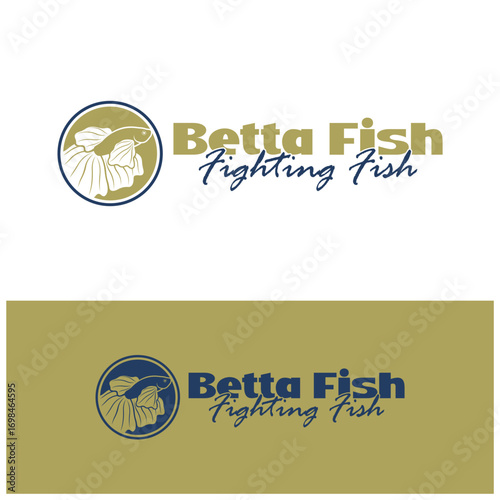 Beta fish logo vector design. Fish animal aquatic logo beta fish design illustration