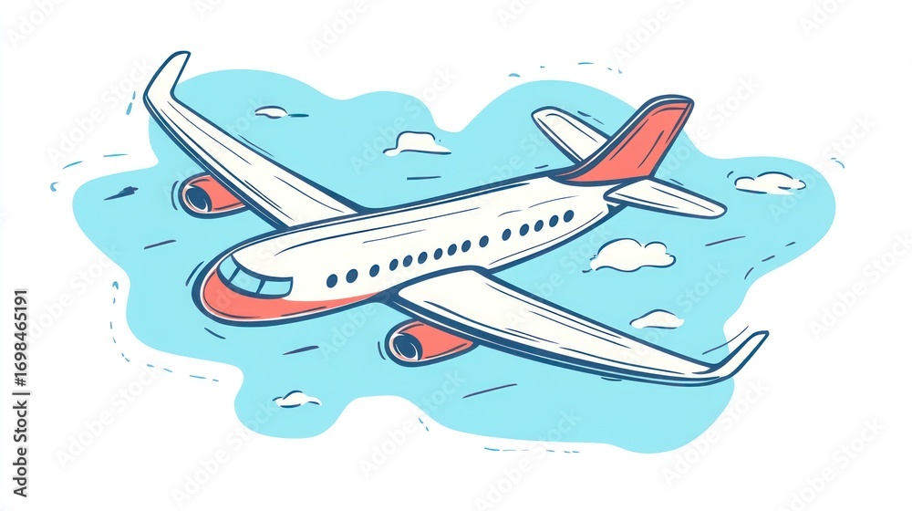 Fototapeta premium Airplane cartoon illustration