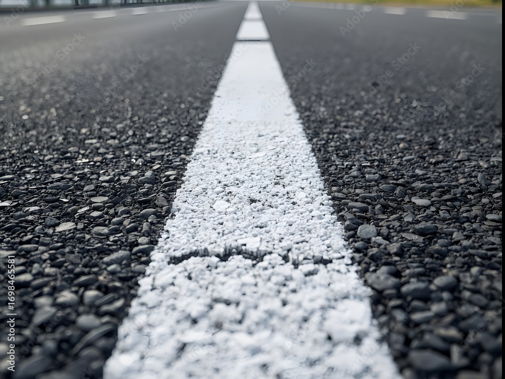 Obraz premium Marathon road starting line paint close up perspective asphalt street race finish line start