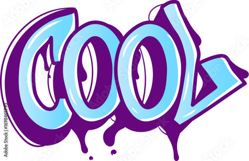 Bold Purple Cool Graffiti Word with Dripping Paint Effect.