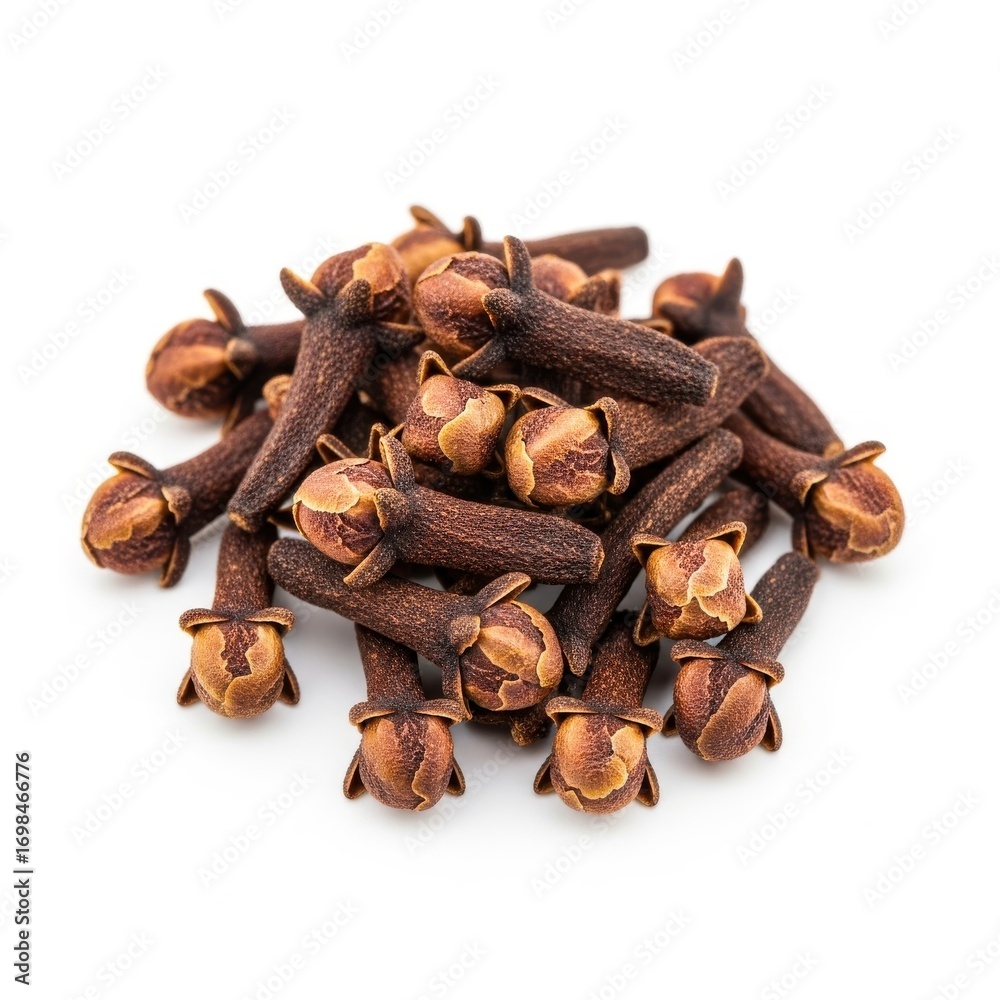 Fototapeta premium Dried clove spice buds aromatic seasoning for culinary and medicinal uses transparent background