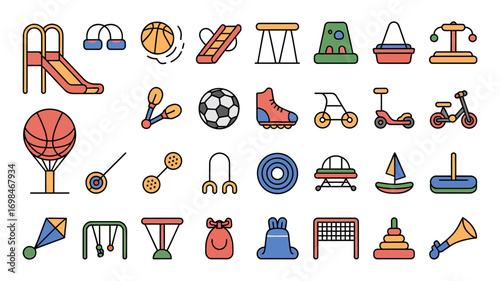 Icon Set of Children's Toys