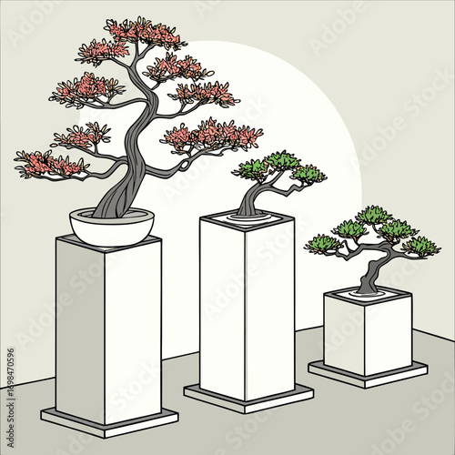 set of bonsai trees
