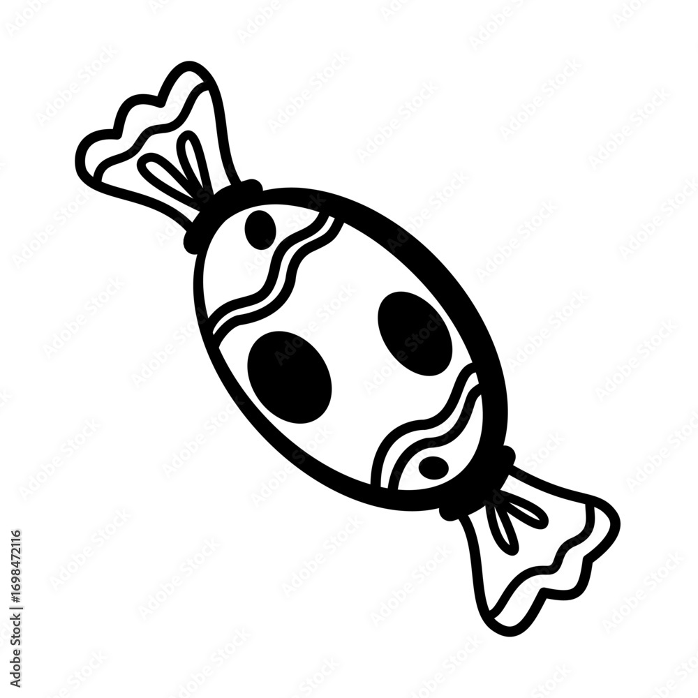 Obraz premium Candy, hand drawn. Doodle sketch style. Set of different elements, drawings. Vector illustration on white background.