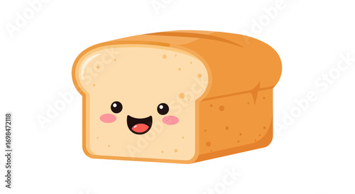 Adorable Cartoon Loaf of Bread with a Happy Face.