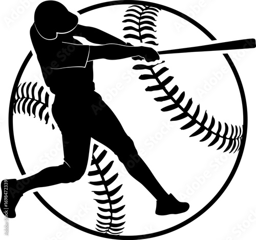 Baseball Silhouette T-shirt Design