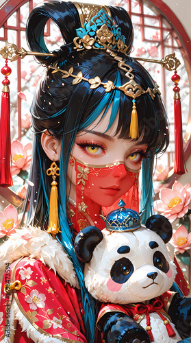 Beautiful woman character, futuristic look. abstract-looking style 