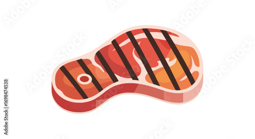 Grilled Steak with Grill Marks, Delicious Meat Cut.