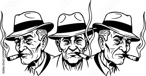 Three Men with Cigars