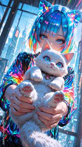 Beautiful woman character, futuristic look. abstract-looking style 
