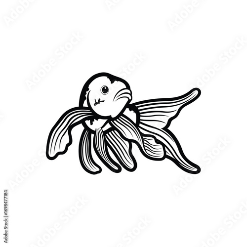 Koi fish logo design vector template. Koi fish line art. Koi fish japanese logo vector element