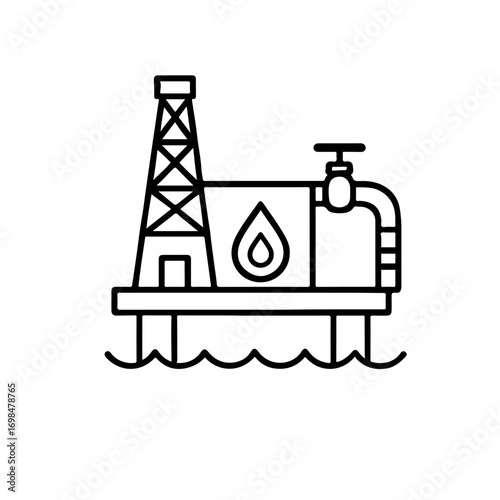 The oil and gas pump vector illustration is an icon for the energy and petroleum industry