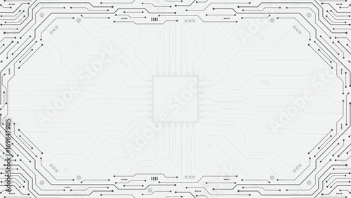 Circuit board isolate on white background. Circuit board texture. AI, Artificial Intelligence. Futuristic motherboard design with data connections, processor, HTML code. Vector illustration.