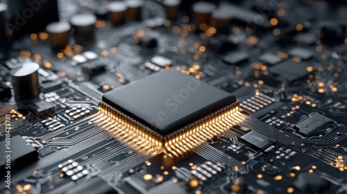 Wallpaper Mural Computing processor, CPU, microchip, and electronic circuit board,Computer Digital Background Torontodigital.ca