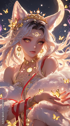 Beautiful woman character, futuristic look. abstract-looking style 