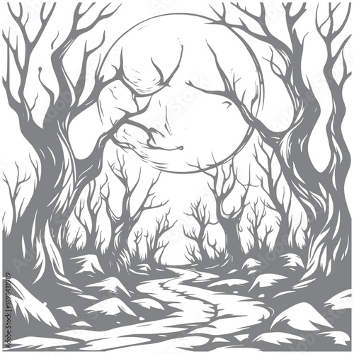 vector illustration of an old tree