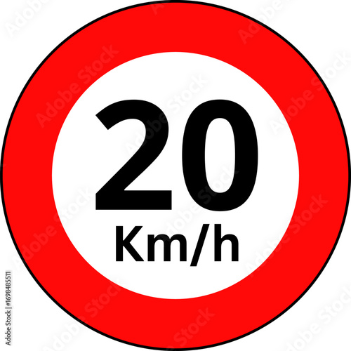 Speed Limit 20 kmh Sign