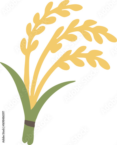 Illustration of Bundle of Rice Stalks
