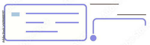 Email interface with subject lines, minimal text, and abstract lines depicting communication and notifications. Ideal for communication, messaging, email, notifications, technology, simplicity UIUX