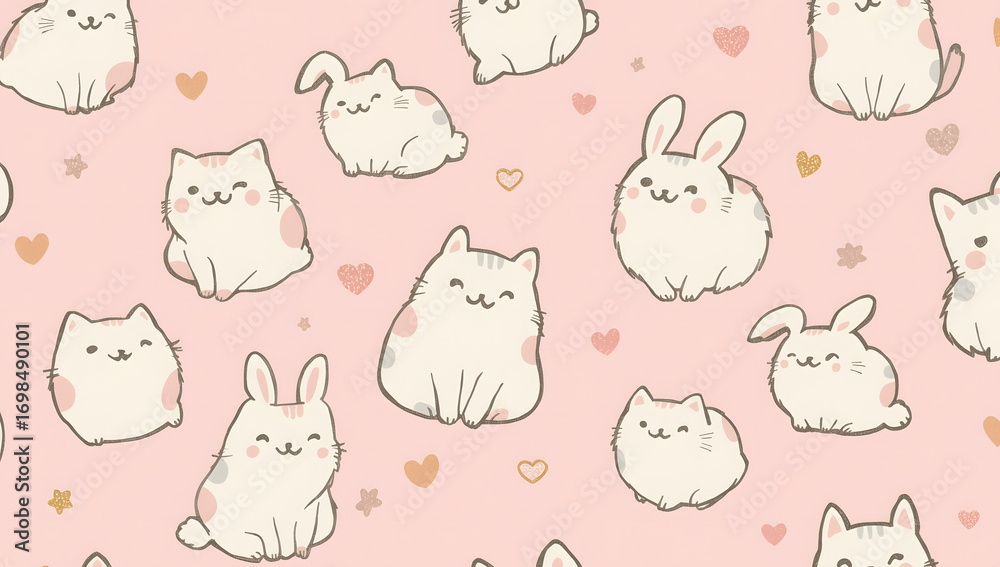 seamless pattern with rabbits seamless pattern with rabbits