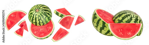Fotografija Red seedless watermelon isolated on white background