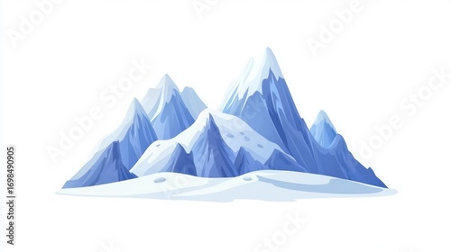 Snowy mountains illustration
