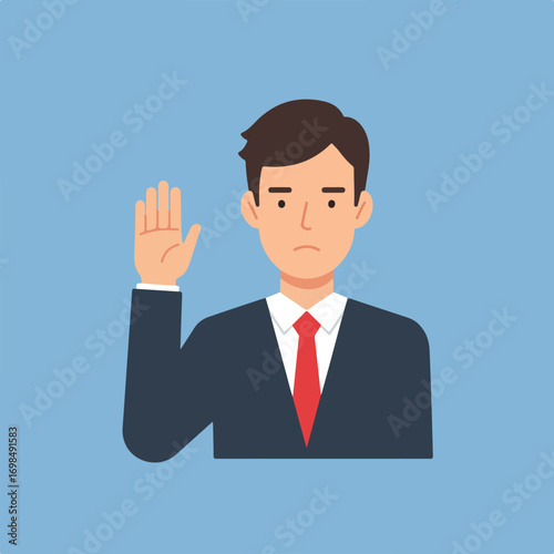 Man raising hand