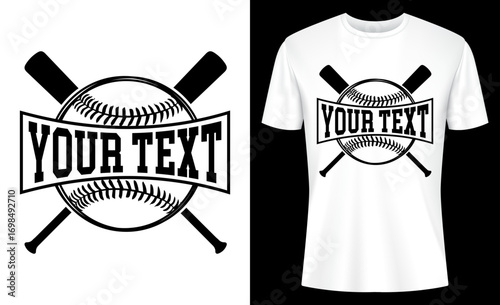 Customizable Text Baseball T-shirt Design