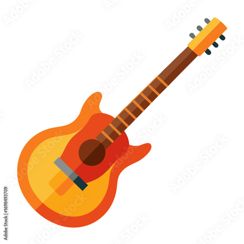 acoustic guitar isolated on white