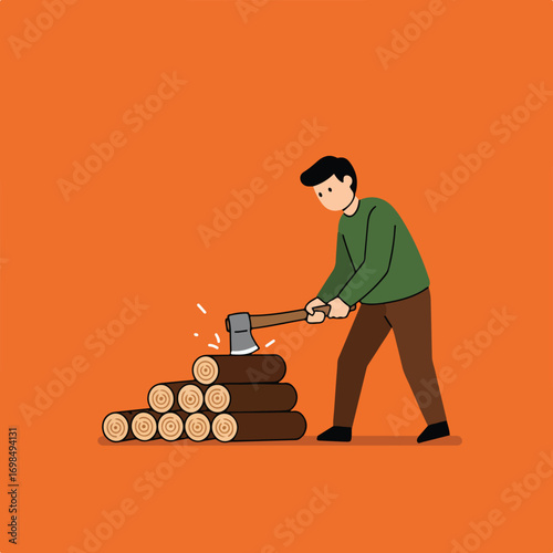 Lumberjack Chopping Wood
