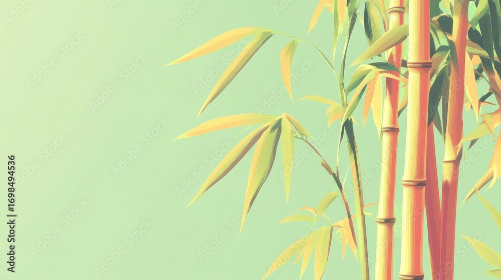 Naklejka premium Bamboo plants illustration
