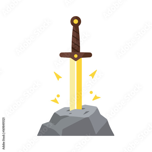Stone-set sword, golden blade