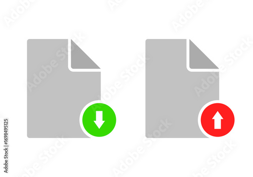 File Upload and Download Icon,Document Transfer Symbol