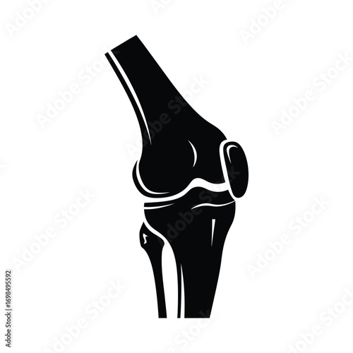 Human Knee Joint Icon – Medical Anatomy Silhouette for Orthopedic, Healthcare, and Education Use