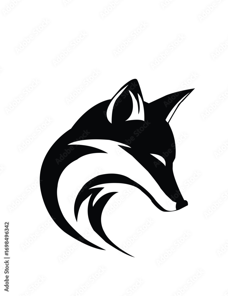 Obraz premium wolf head tattoo white and black